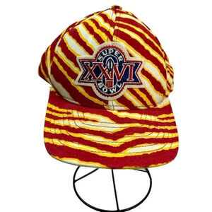 Vintage 90's Super Bowl XXVI 26 Zubaz Hat Washington Redskins, Red Burgundy Gold